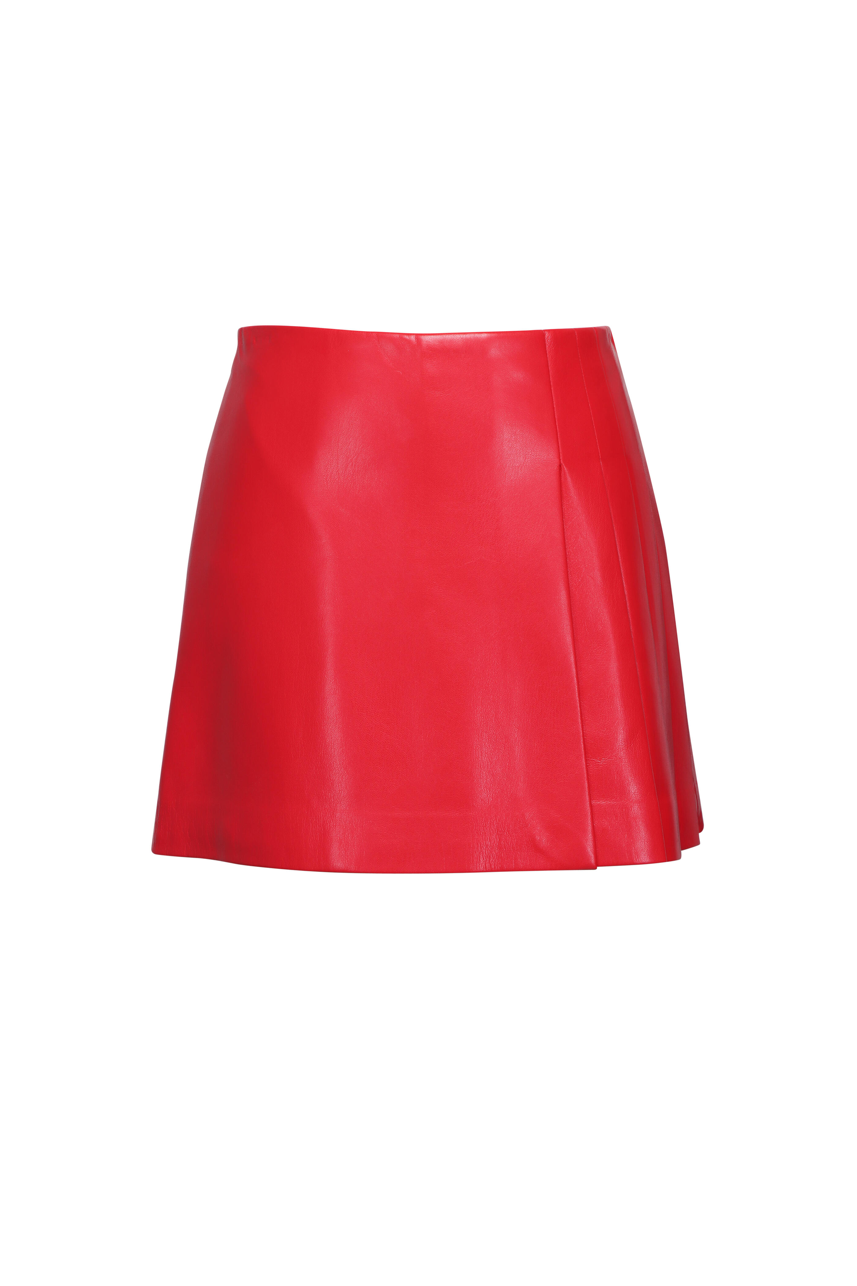 Alice & Olivia - Toni Ruby Asymmetrical Vegan Leather Skirt