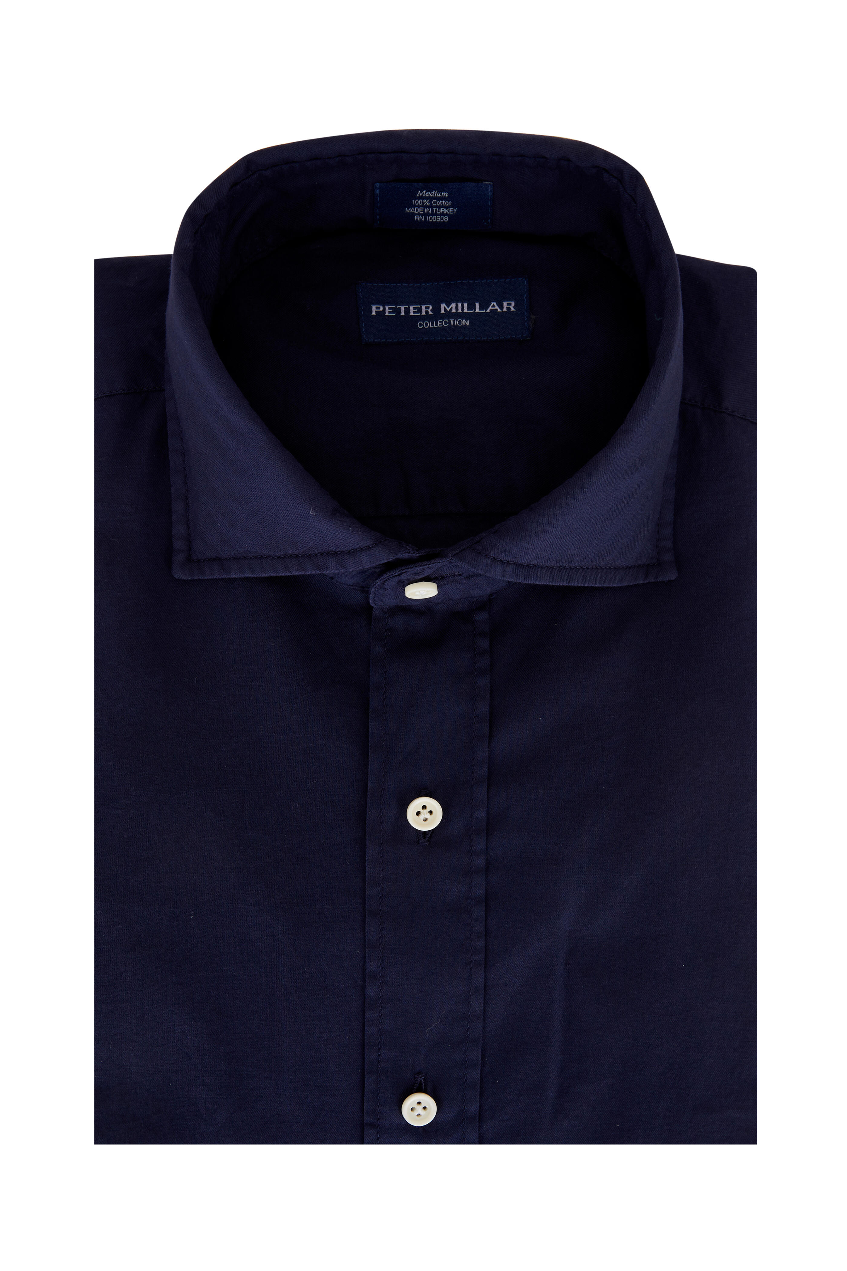 Peter Millar - Sojourn Navy Blue Cotton Sport Shirt