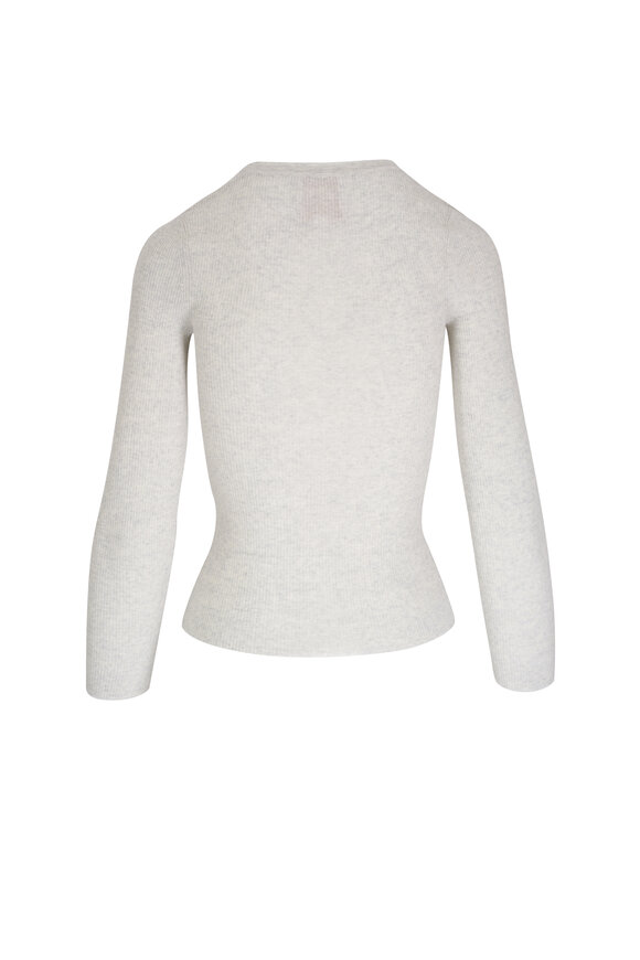 TWP - Light Heather Gray Ribbed Crewneck Knit Top