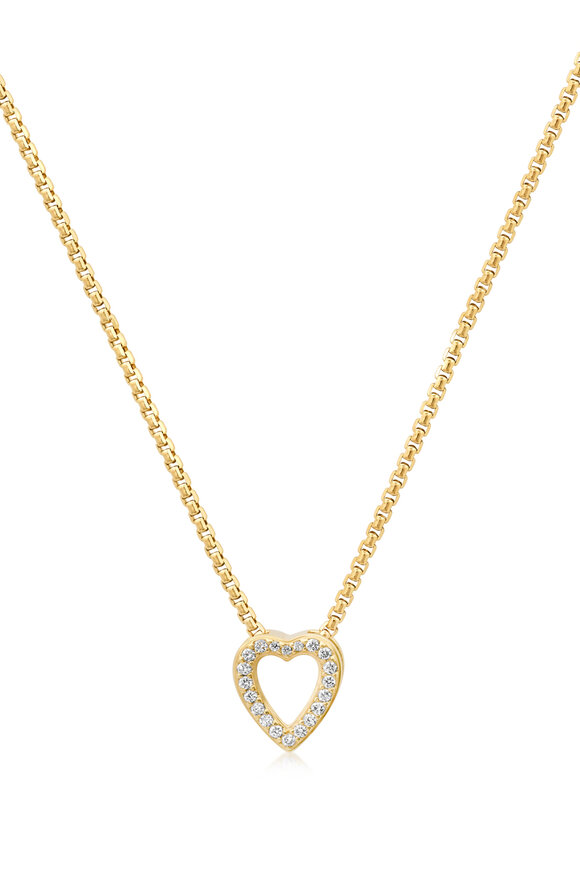Helena Rose 14k Yellow Gold Slide-On Mid Pavé Heart