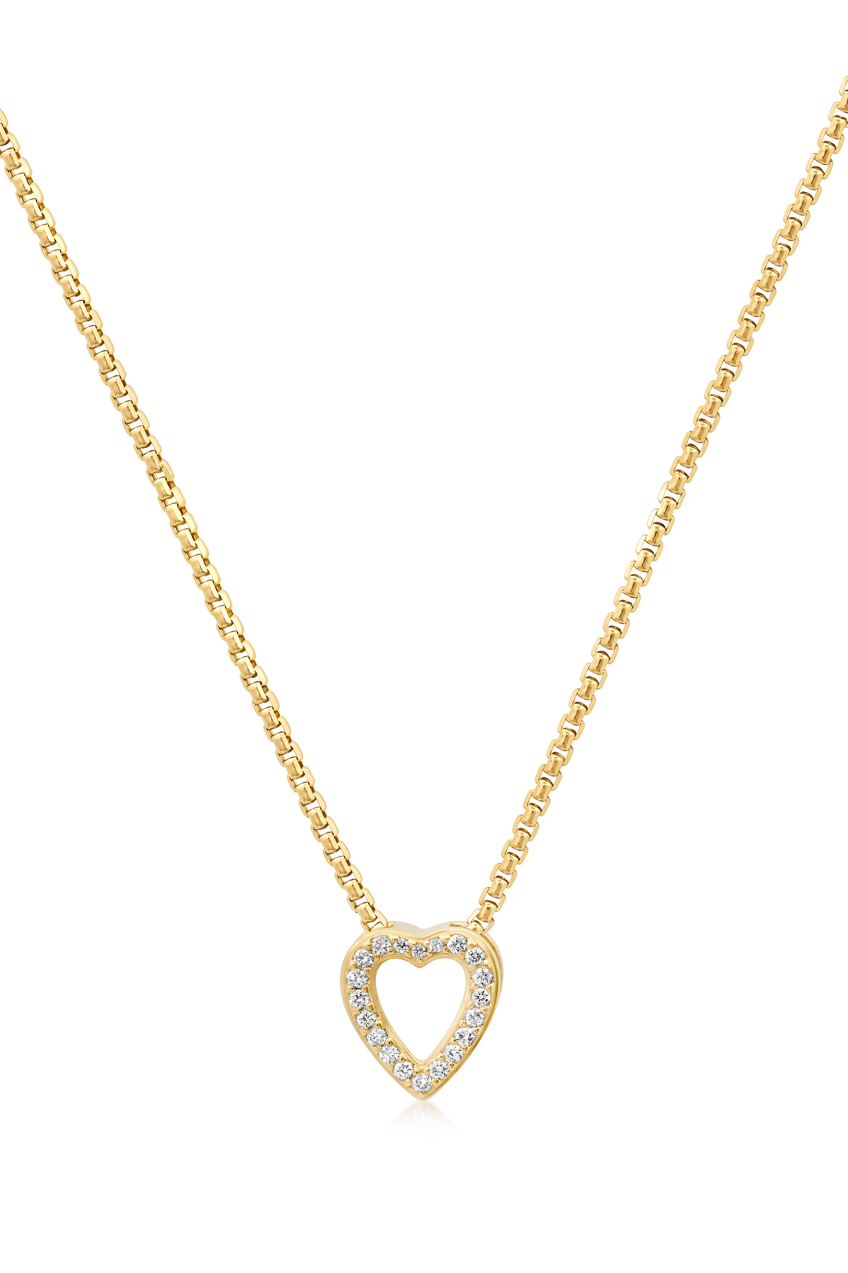 Helena Rose - 14k Yellow Gold Slide-On Mid Pavé Heart