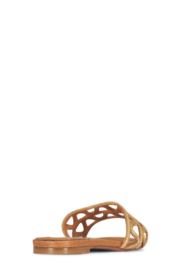 Aquazzura Manaus Brown Raffia Wave Slide - view 4