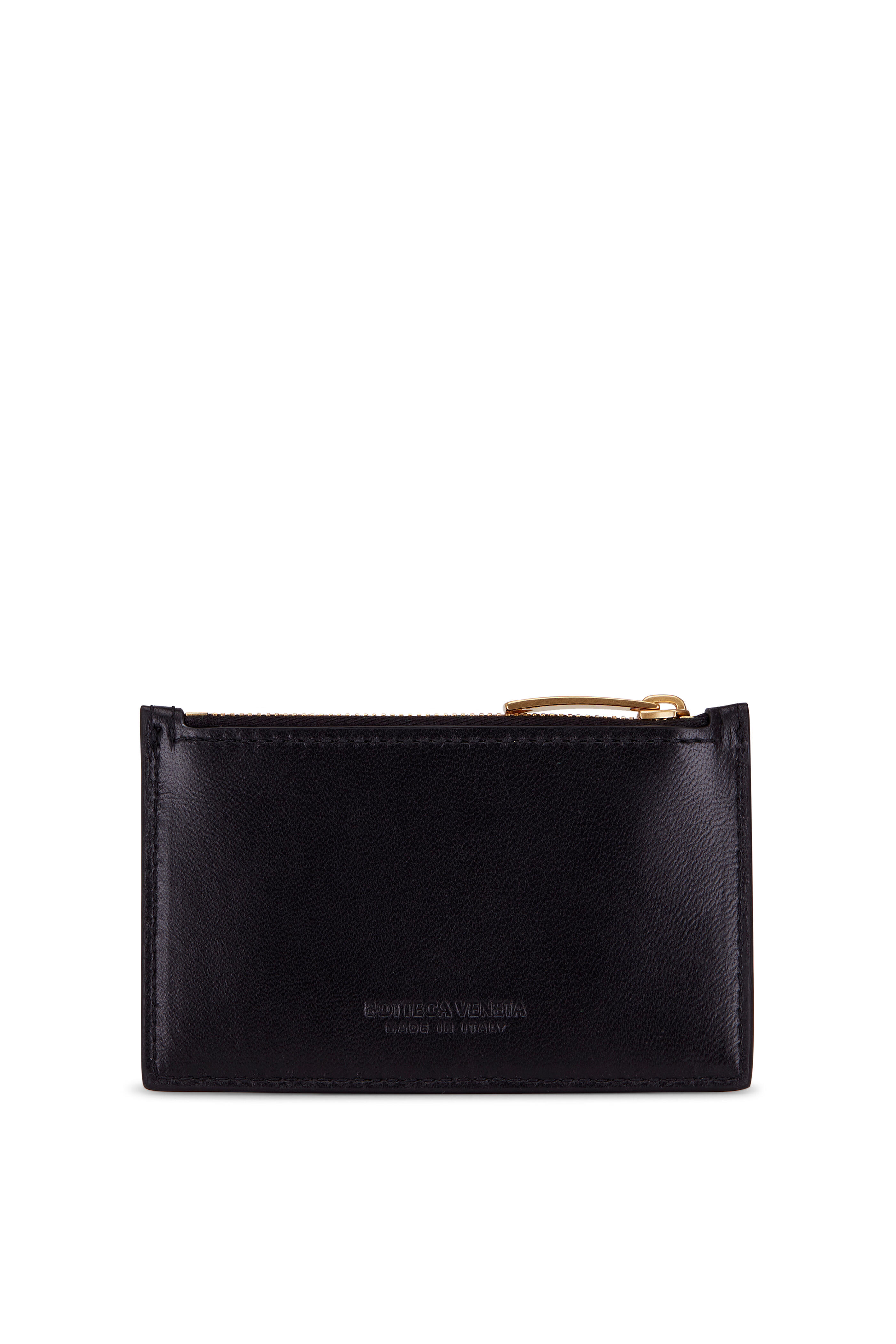 Bottega Veneta - Black Leather Zip Card Case | Mitchell Stores