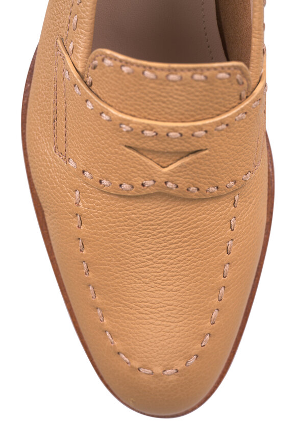 Santoni Marlene Tan Leather Penny Loafer - view 4