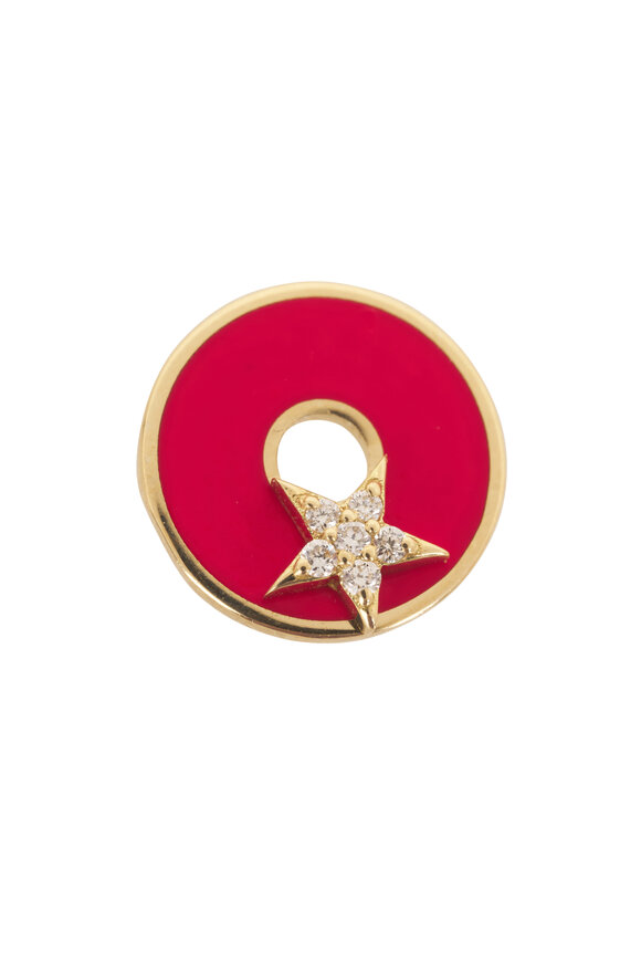 Foundrae Star Strength Yellow Gold & Red Enamel Disk