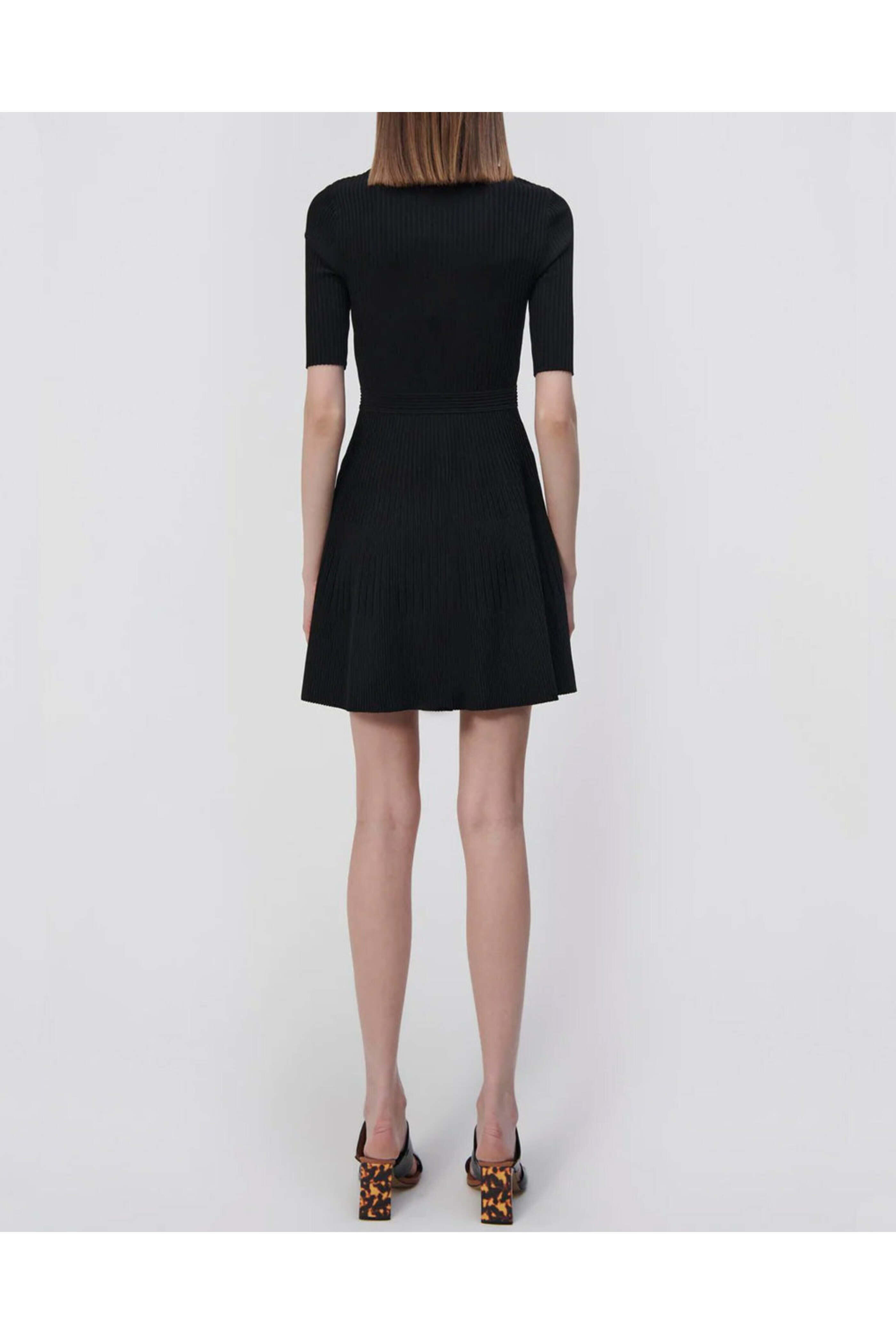 Simkhai - Black Patricia Core Compact Rib Polo Dress