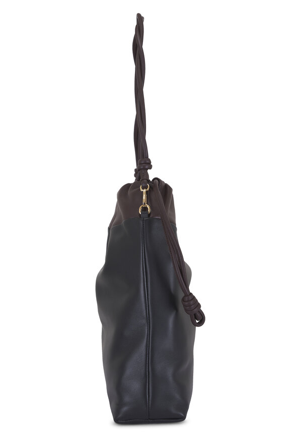 Loewe Flamenco Black & Dark Brownie Leather Tote - view 5