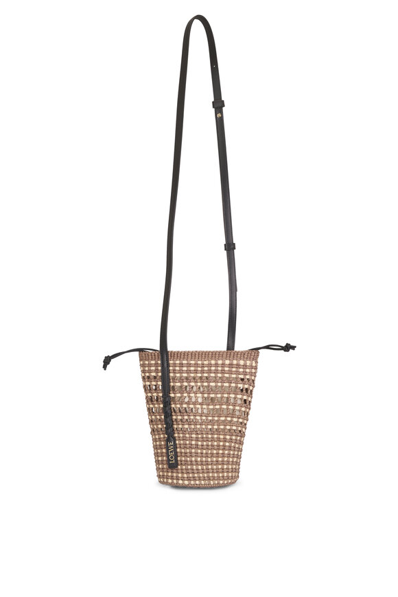 Loewe Braid Pocket Khaki & Natural Bucket Bag - view 3