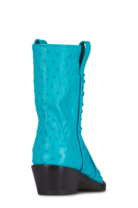 Khaite Clive Crystal Blue Leather Ankle Boot, 35mm - view 4