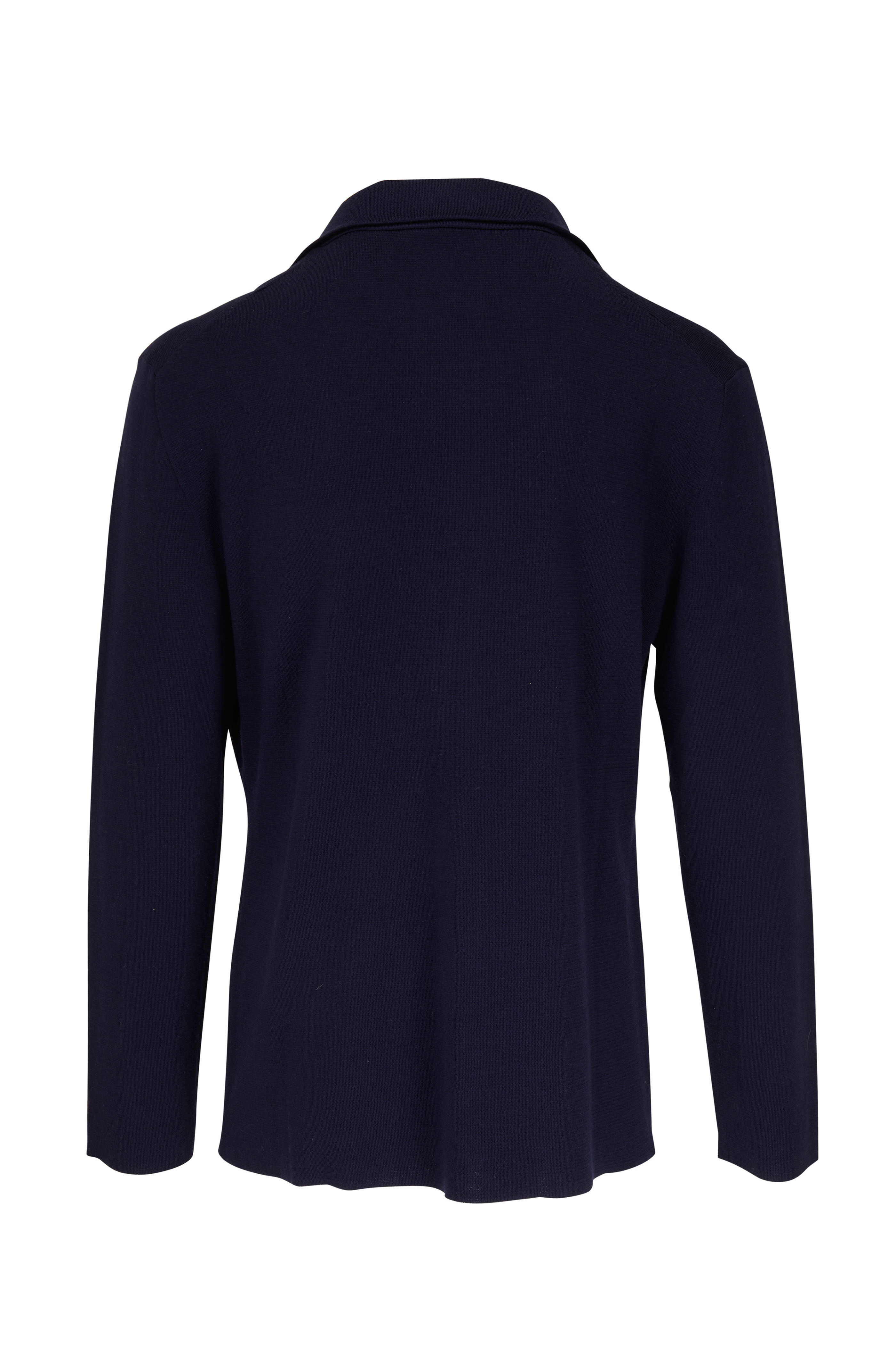 Isaia - Navy Wool, Silk & Cashmere Sweater Jacket