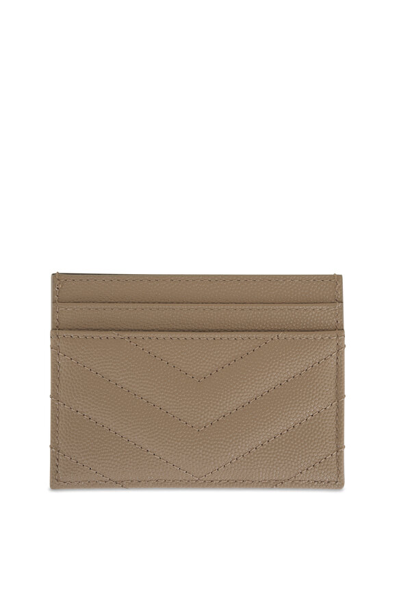 Saint Laurent - Cassandre Matelassé Dark Beige Leather Card Case