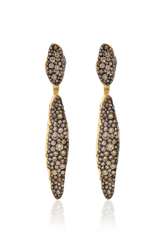 Nada Ghazal 18k Yellow Gold Diamond Flourish Earrings - view 1