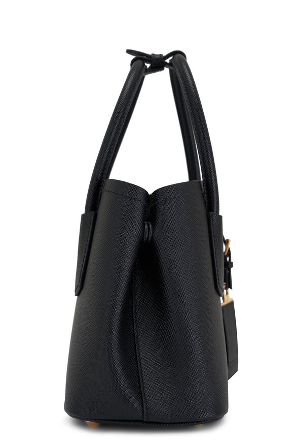 Prada - Mini Double Black Saffiano Leather Bag