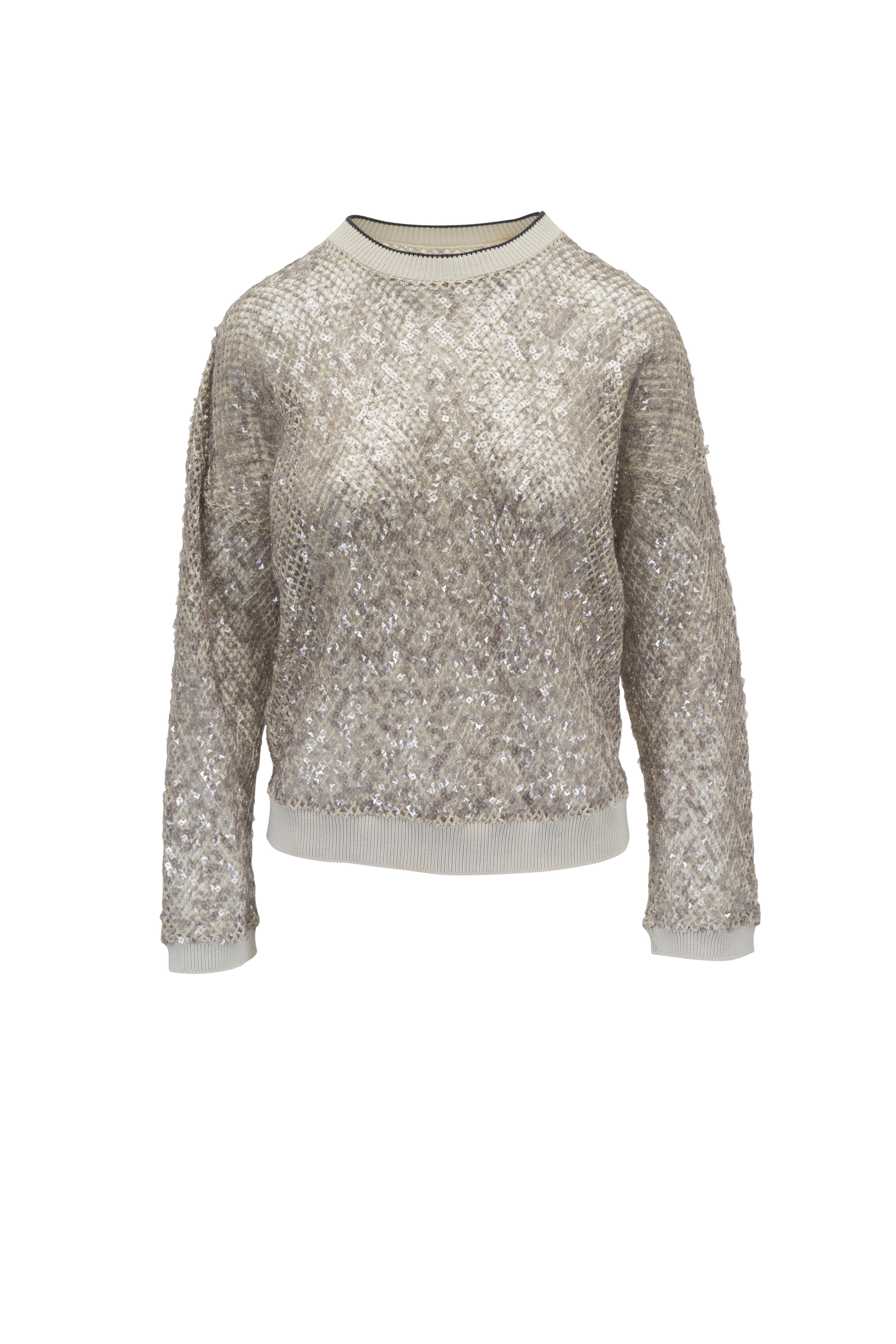 Brunello Cucinelli - Dazzling Net Open Knit Stitch Crewneck