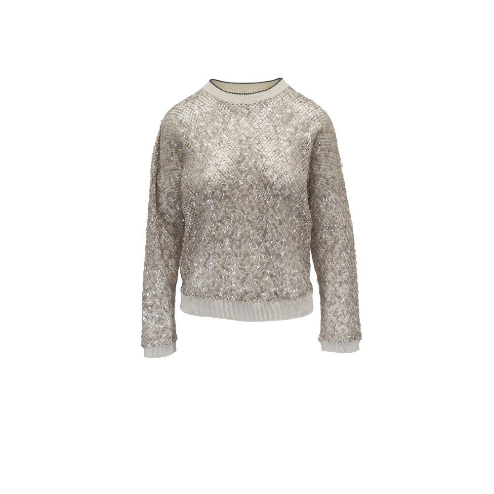 Brunello Cucinelli - Dazzling Net Open Knit Stitch Crewneck