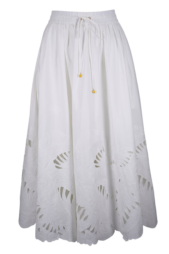 Zimmermann Mahon Ivory Embroidered Midi Skirt - view 1