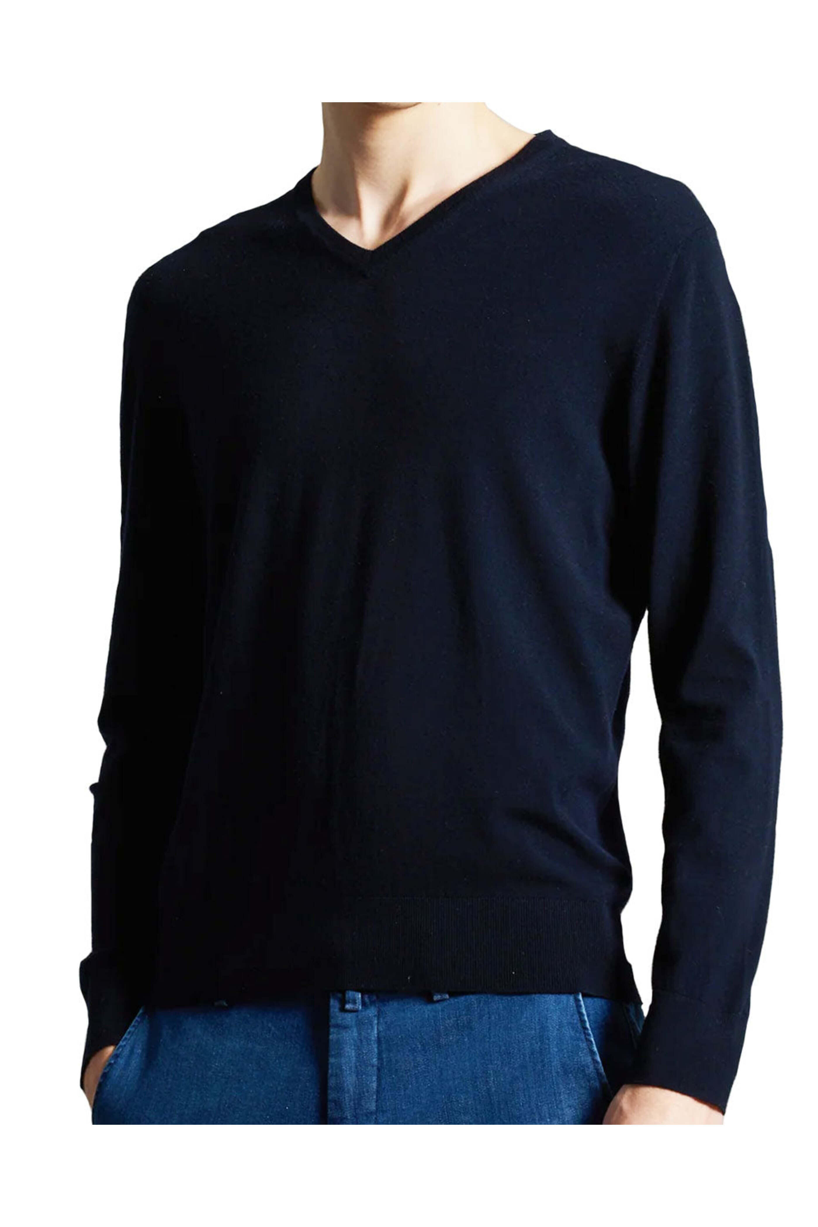 Colombo - Navy Blue V-Neck Sweater