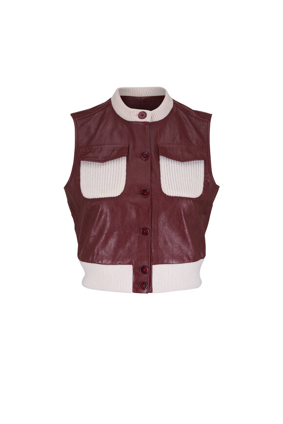 Dorothee Schumacher It's A Match Burgundy Leather Vest - view 1