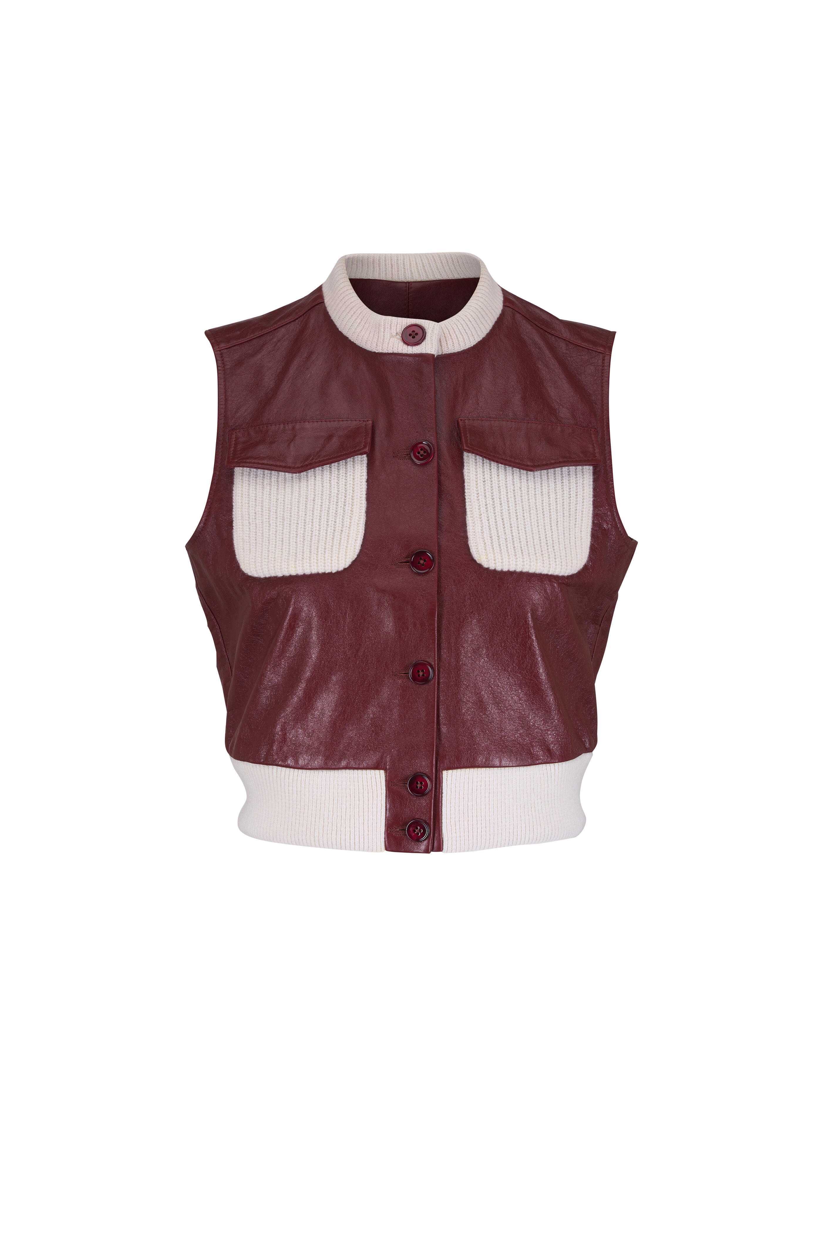 Dorothee Schumacher - It's A Match Burgundy Leather Vest