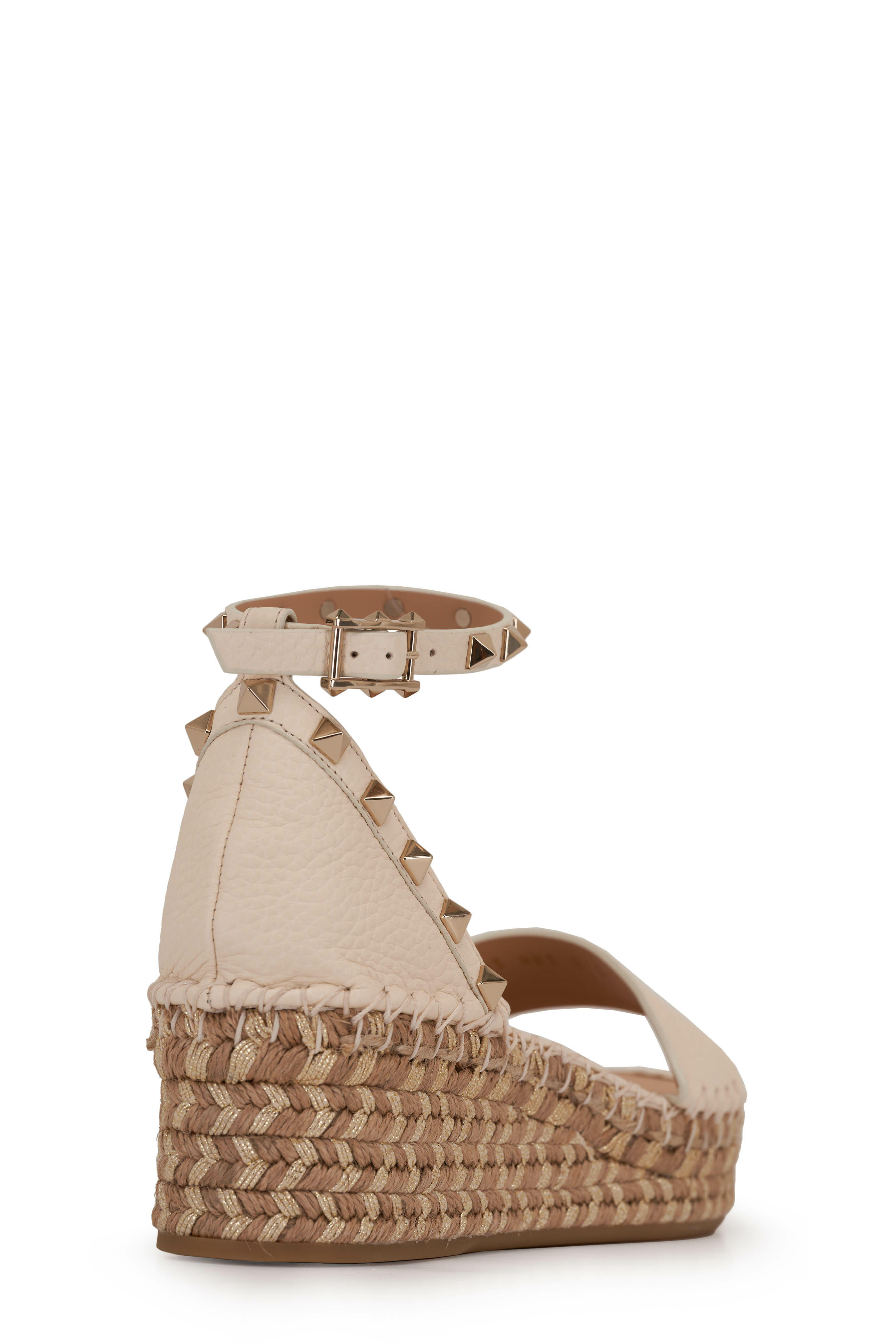 Off White Leather-Look Quilted Espadrille Sandals