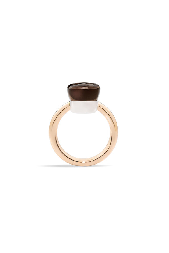 Pomellato 18k Rose Gold Smoky Quartz Nudo Ring - view 4
