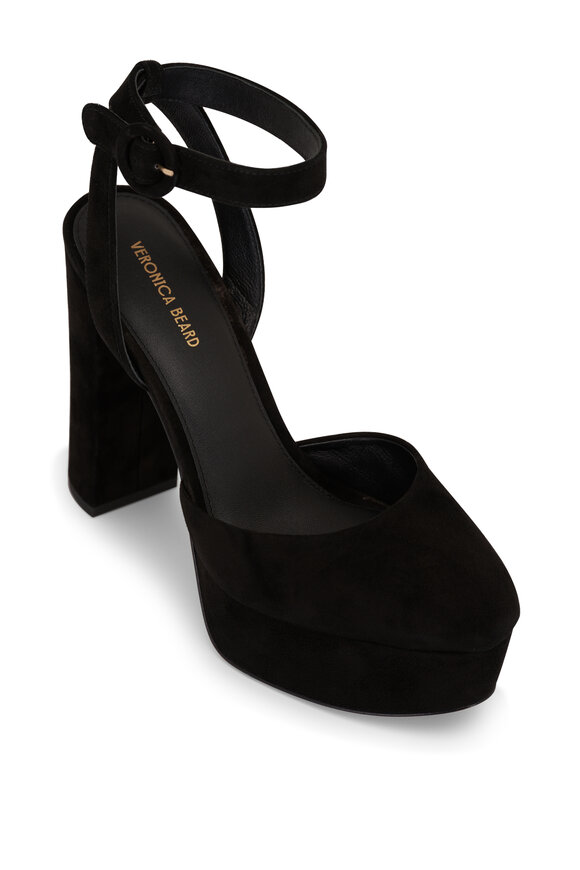 Veronica Beard - Magda Black Suede Platform Pump, 120mm 