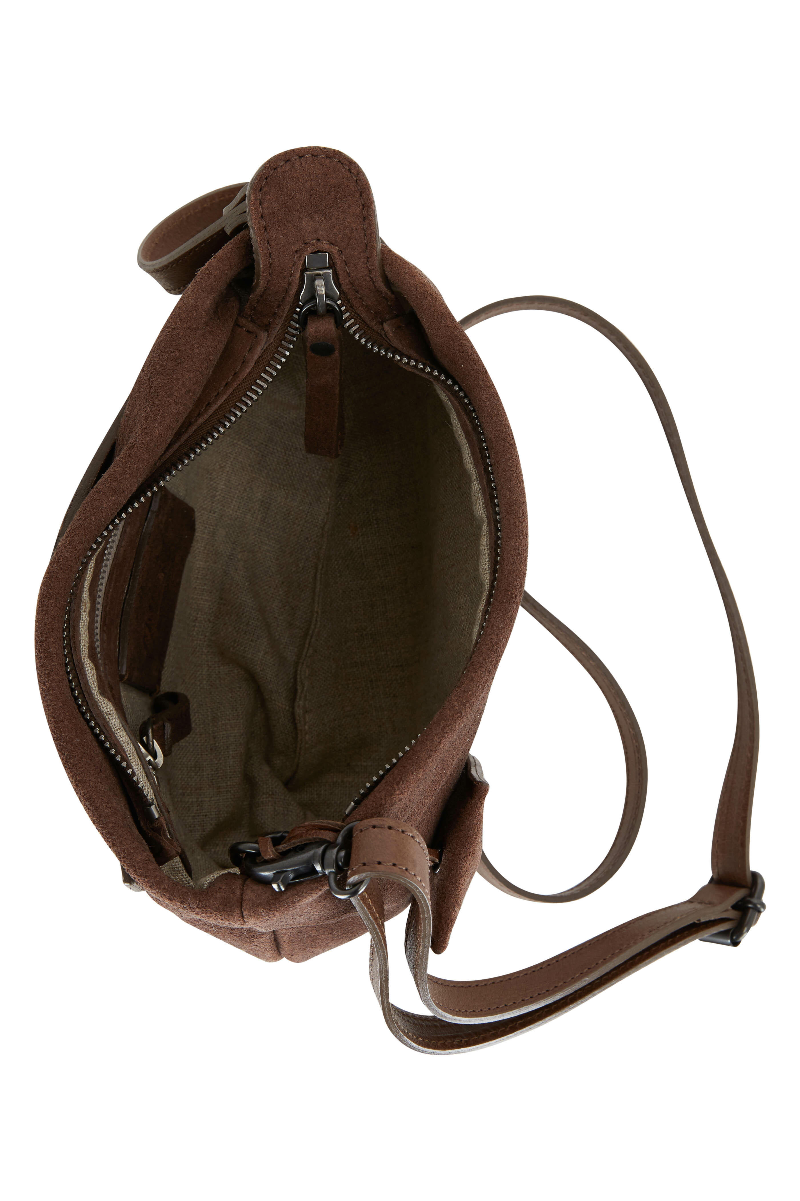 Marsell - Chocolate Suede Asymmetric Crossbody Bag