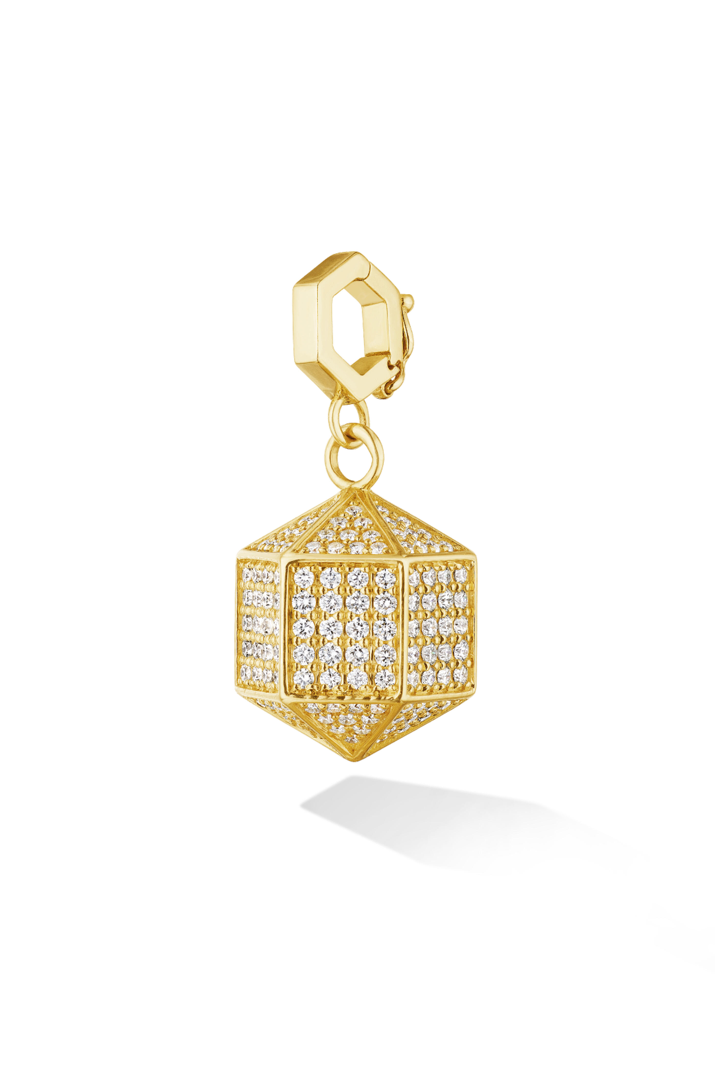 Cadar - 18k Yellow Gold Small B Home Diamond Charm
