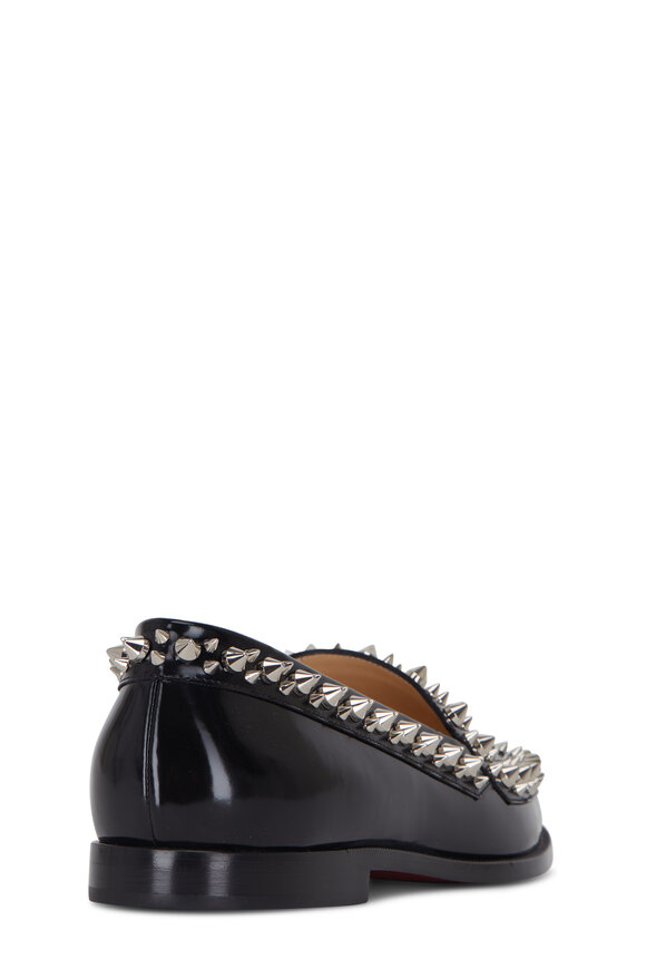 Christian Louboutin - Mattia Spikes Black Patent Spiked Flat Loafer