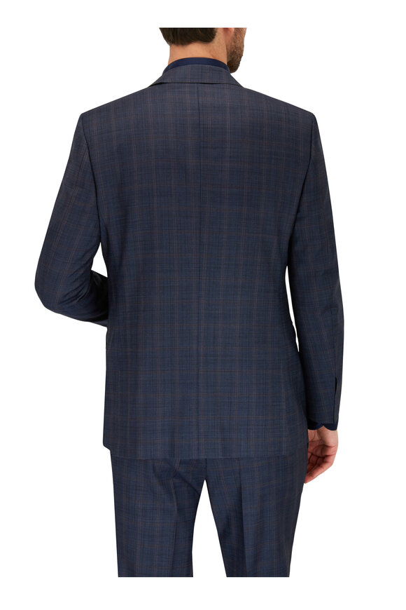 Canali - Super 130s Navy Blue Windowpane Wool Suit