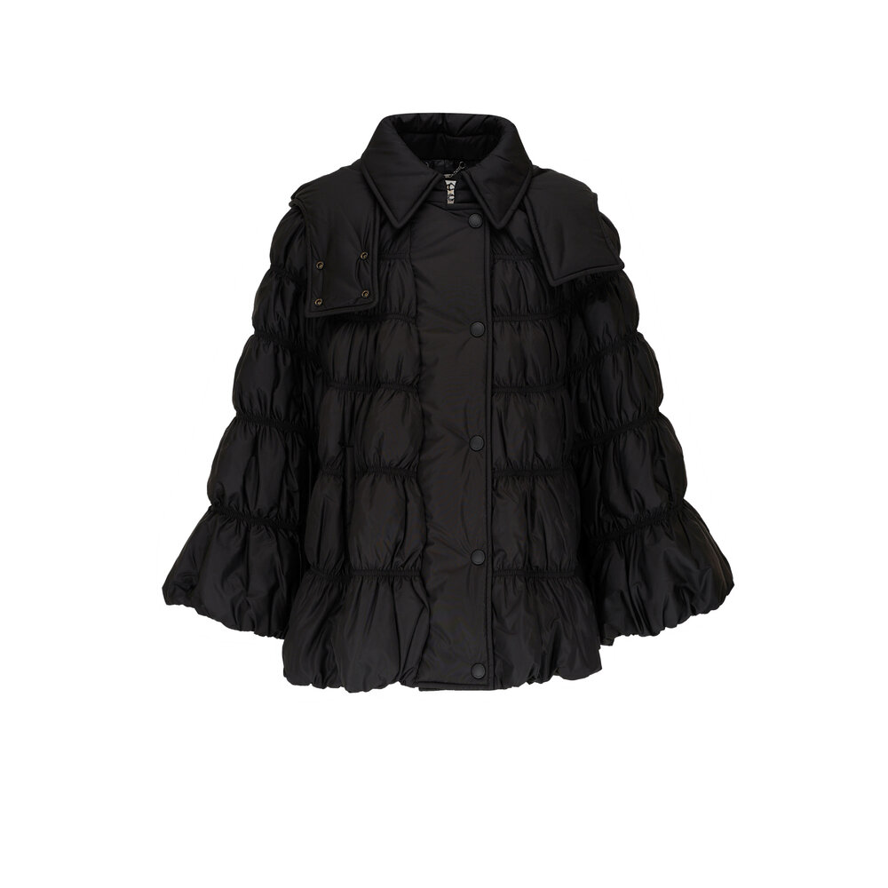 ジャケット CHLOE Women Jackets 25SVE04299 001 Black Chloé - Black Short Puffer Cape Coat | Mitchell Stores