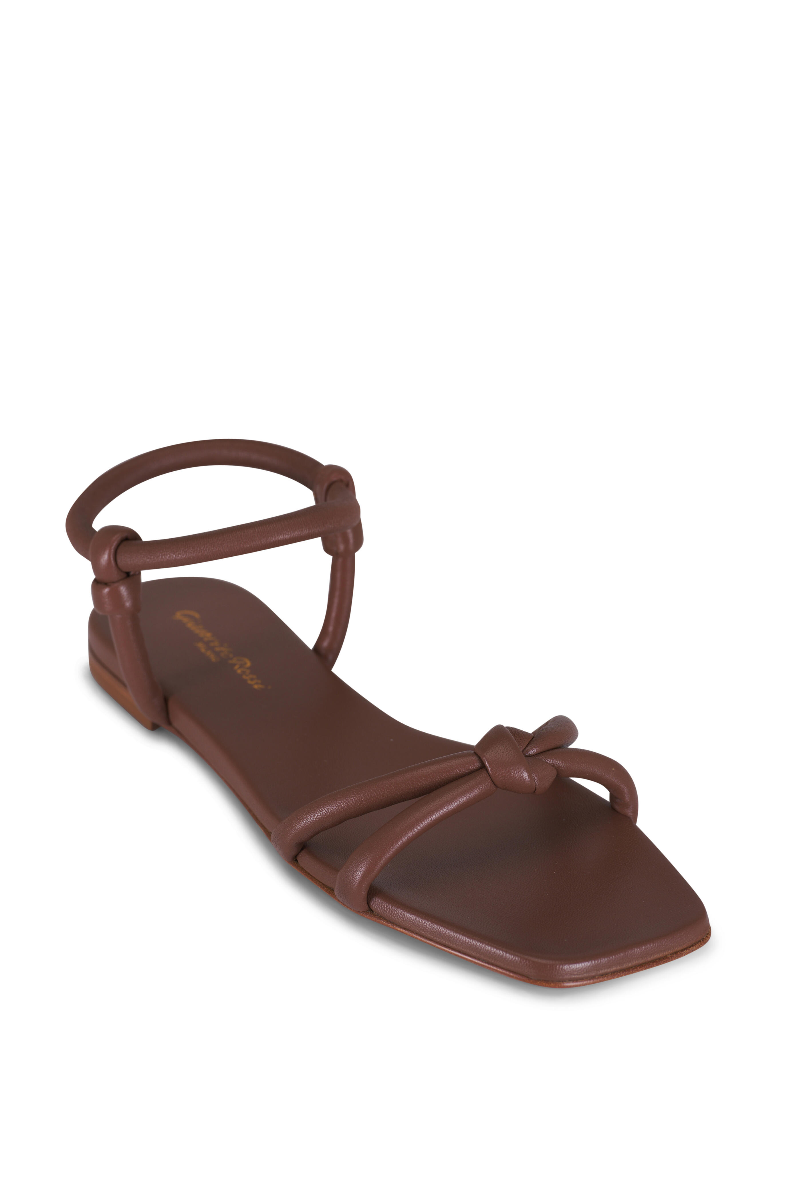 Gianvito Rossi - Juno 05 Brown Leather Sandal | Mitchell Stores