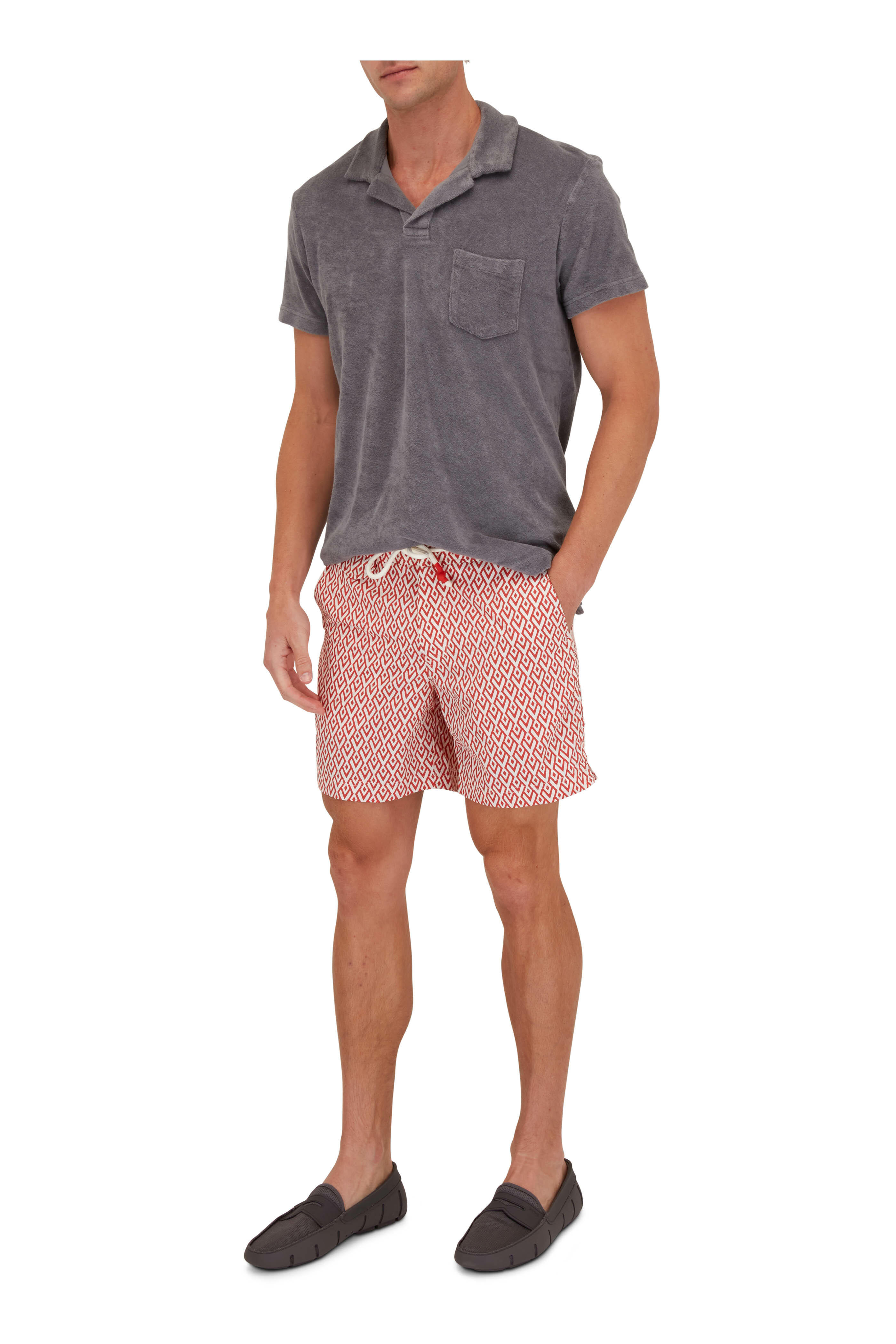 Orlebar Brown - Standard Cano Red & Cloud Swim Trunks