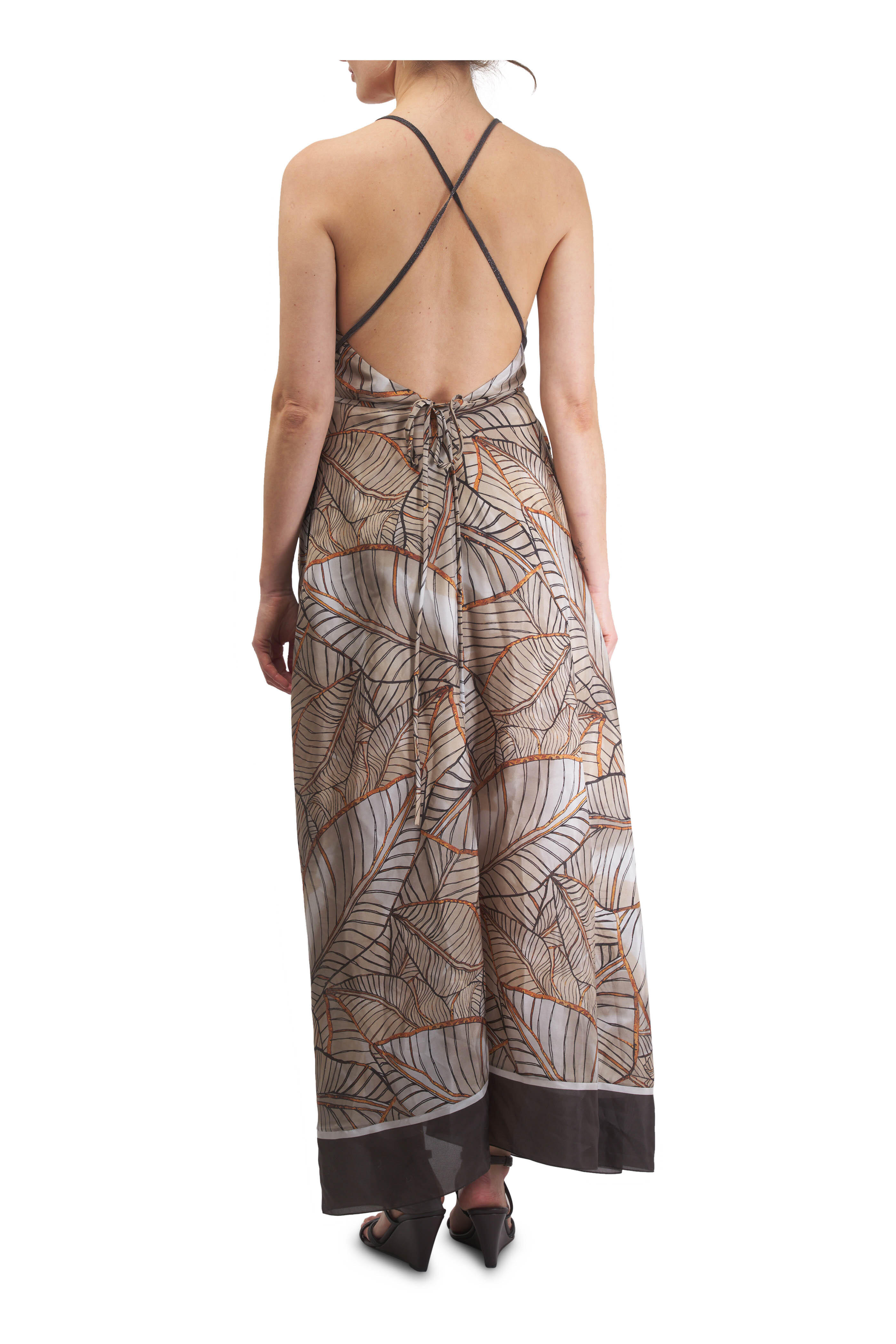 Brunello Cucinelli - Paprio Multicolor Silk Maxi Dress
