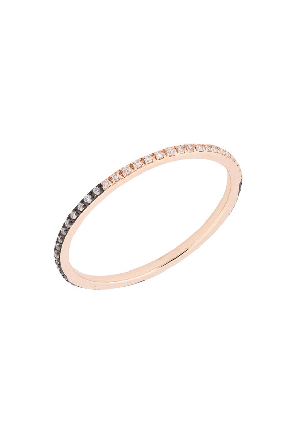 Kai Linz 14k Rose Gold White Diamond Stacking Band