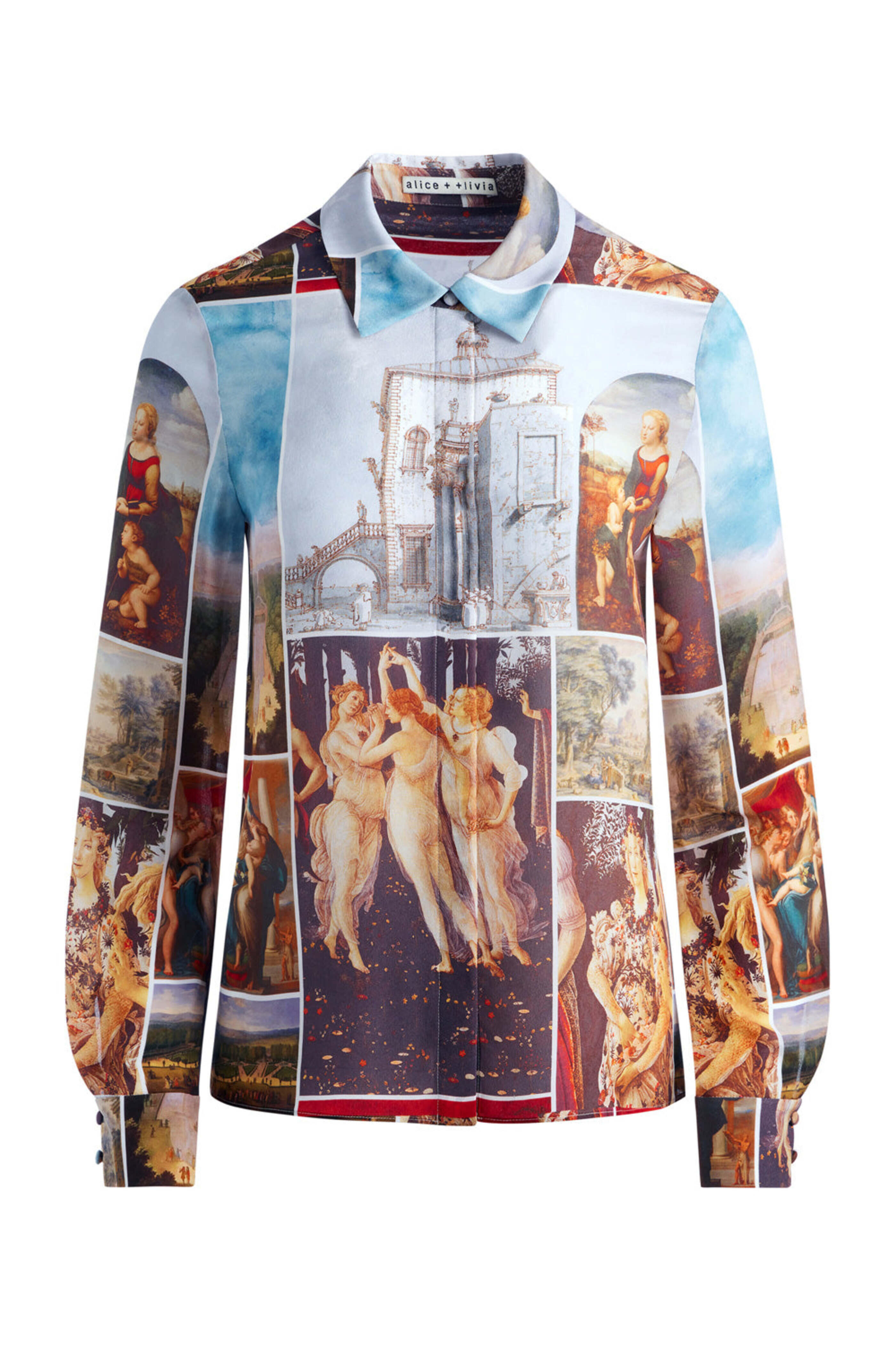 Alice & Olivia - Willa Placket Top in Sunday Dreaming