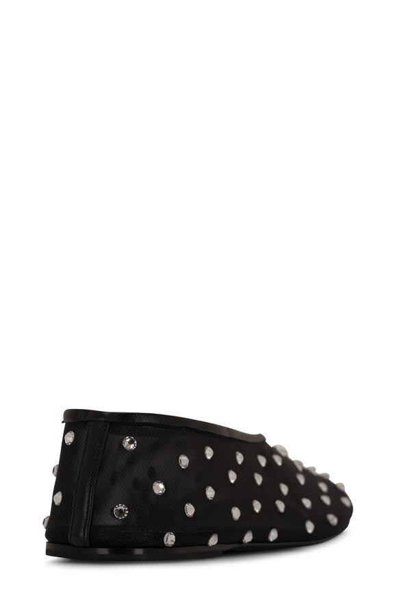 Khaite - Marcy Black Crystal Mesh Embellished Flat