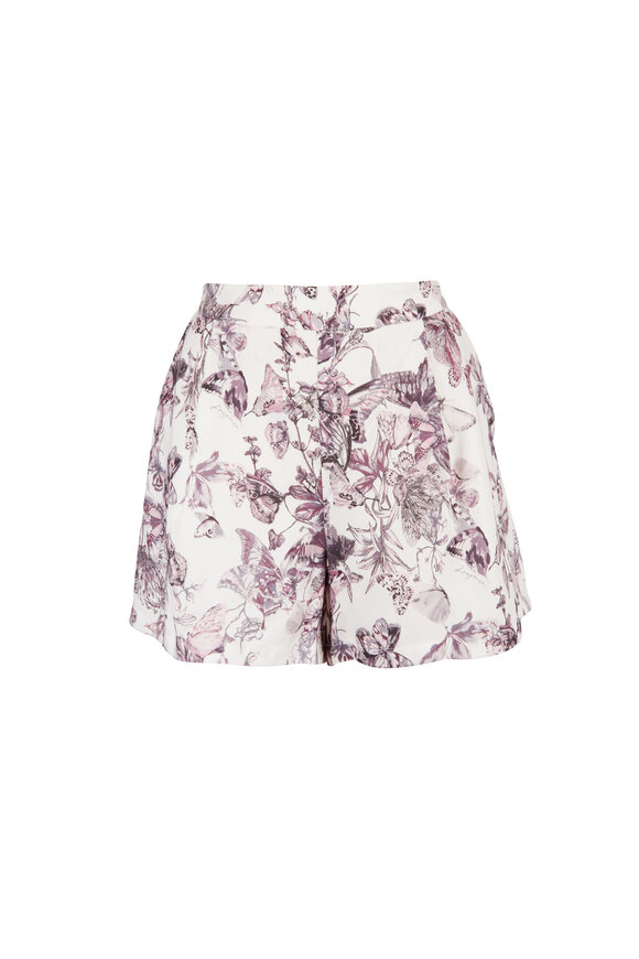 L'Agence Sylie Vintage White Butterfly Watercolor Short - view 1