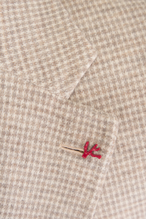 Isaia Tan Houndstooth Wool & Silk Sportcoat - view 5
