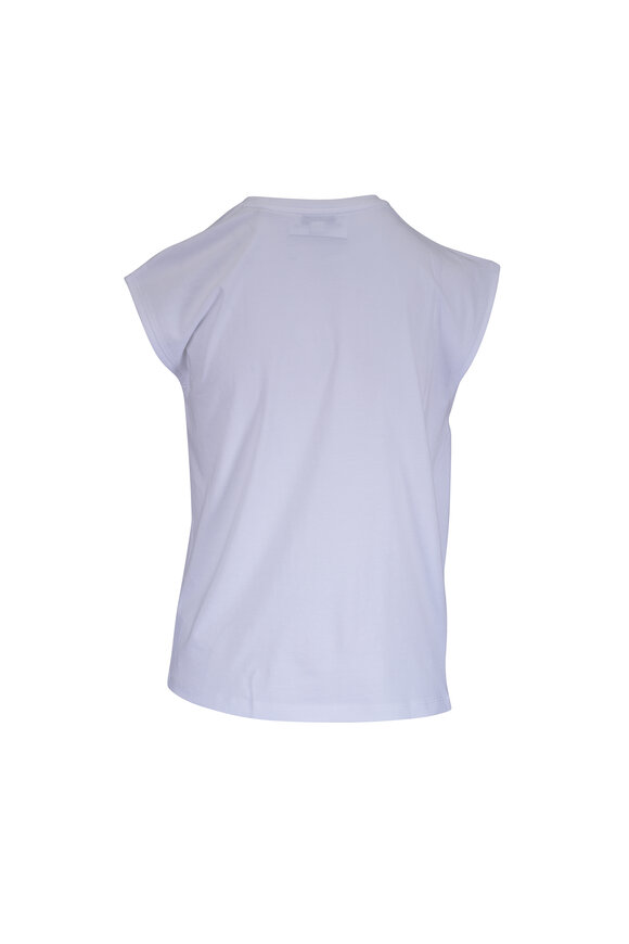 Vince Optic White Draped Relaxed Fit Top - view 2
