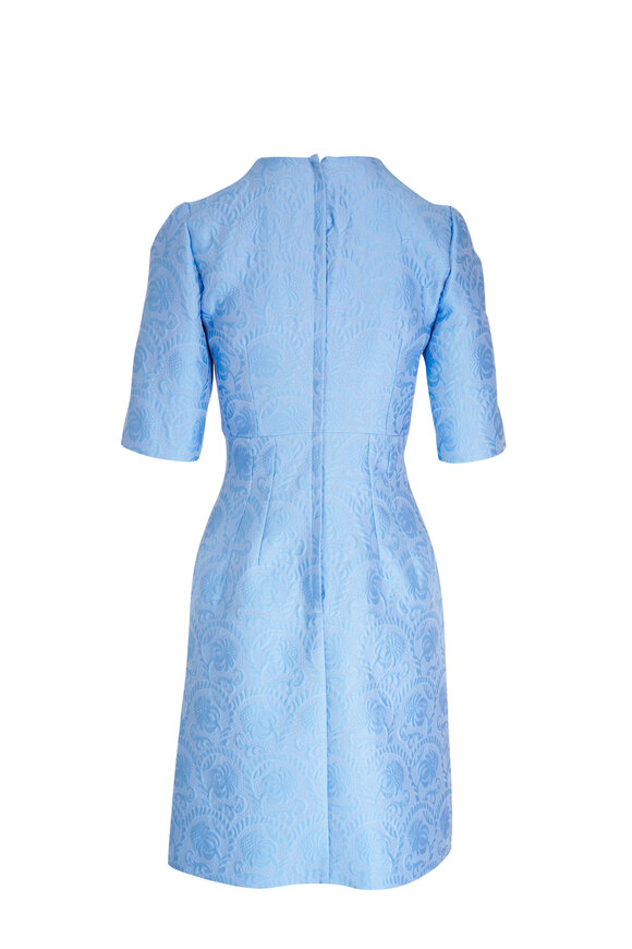 Dolce & Gabbana - Light Blue Floral Jacquard Midi Dress