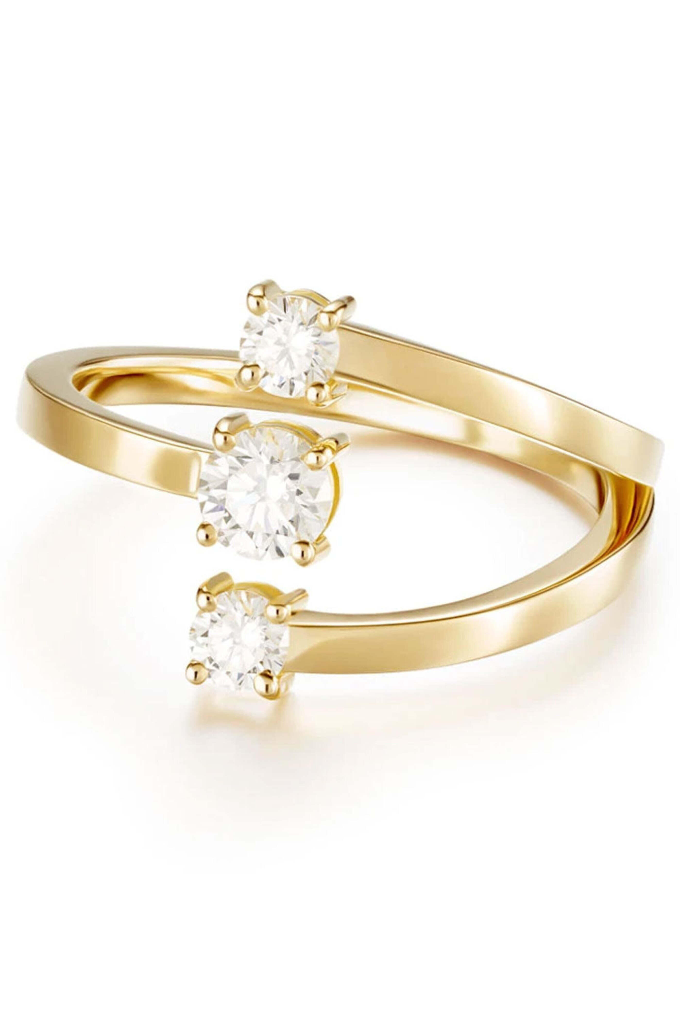 Melissa Kaye - Yellow Gold Diamond Small Aria Moon Ring