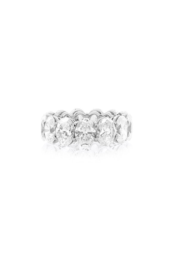 Diana M Jewels Platinum Oval Diamond Eternity Band - view 1