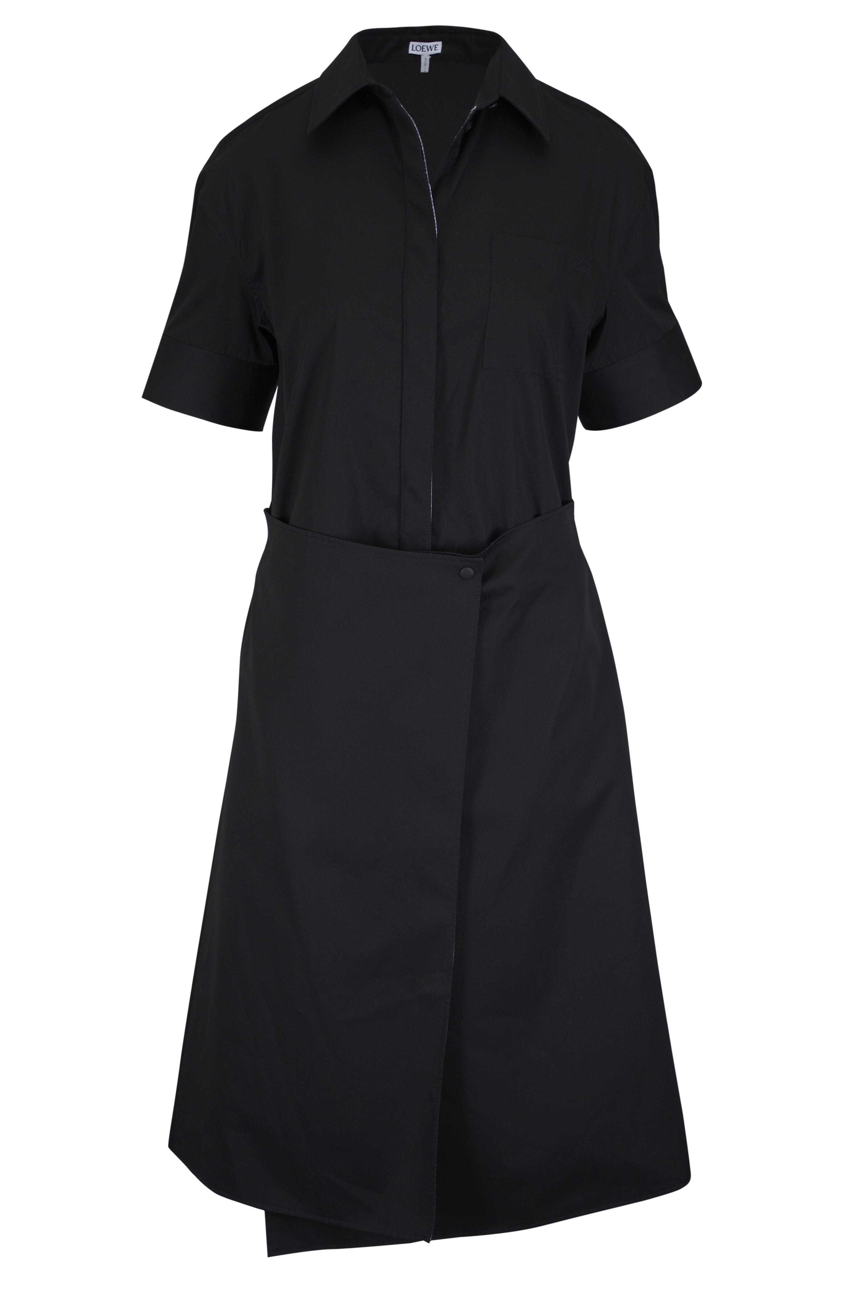 Loewe - Black Cotton & Silk Wrap Style Dress - view 1