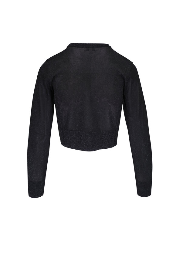 Kinross - Black Shimmer Crop Cardigan 