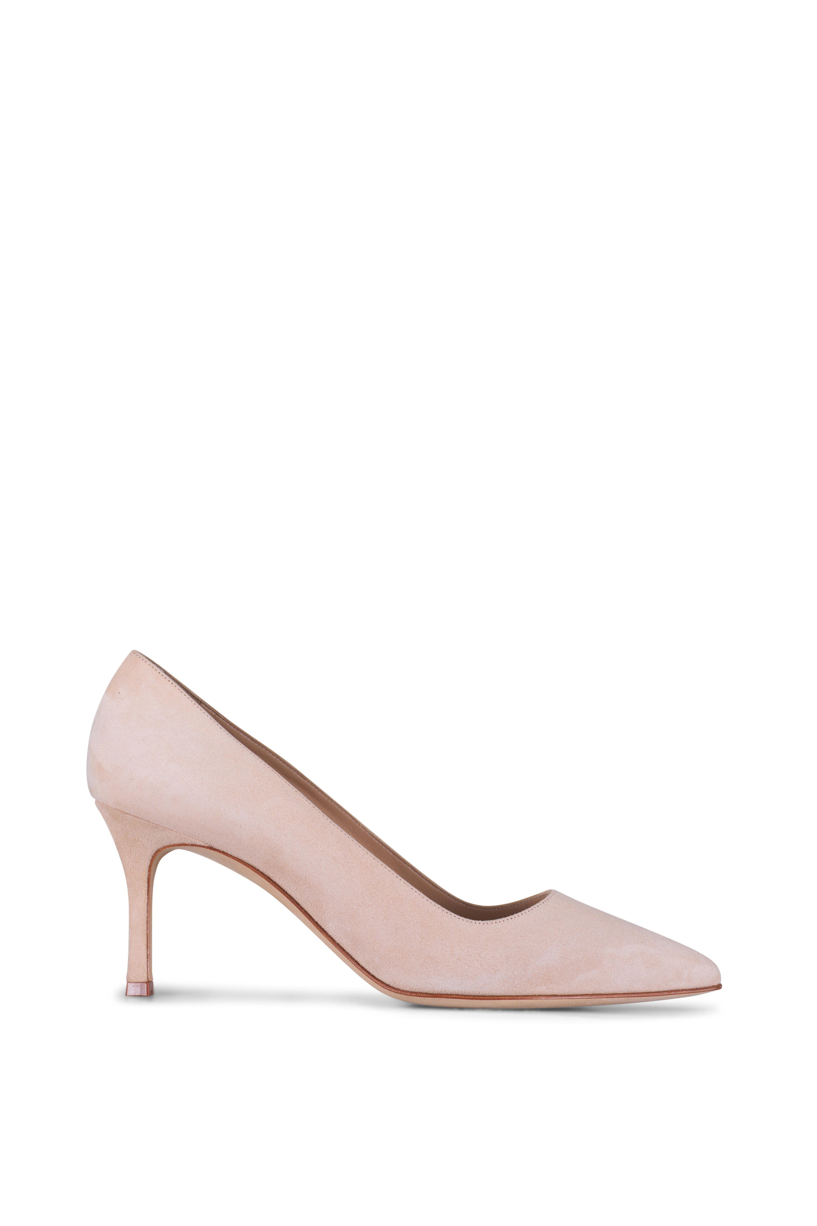 Manolo Blahnik - BB Light Beige Suede Pointed Toe Pump, 70mm