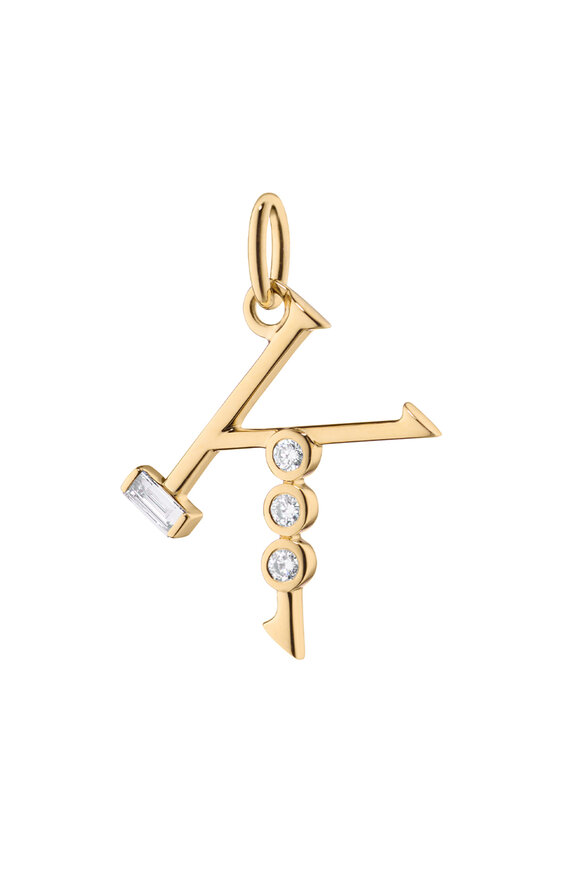 Monica Rich Kosann 18k Yellow Gold "K" Initial Diamond Charm