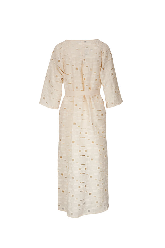 Kiton - Creamy White Linen Maxi Dress 