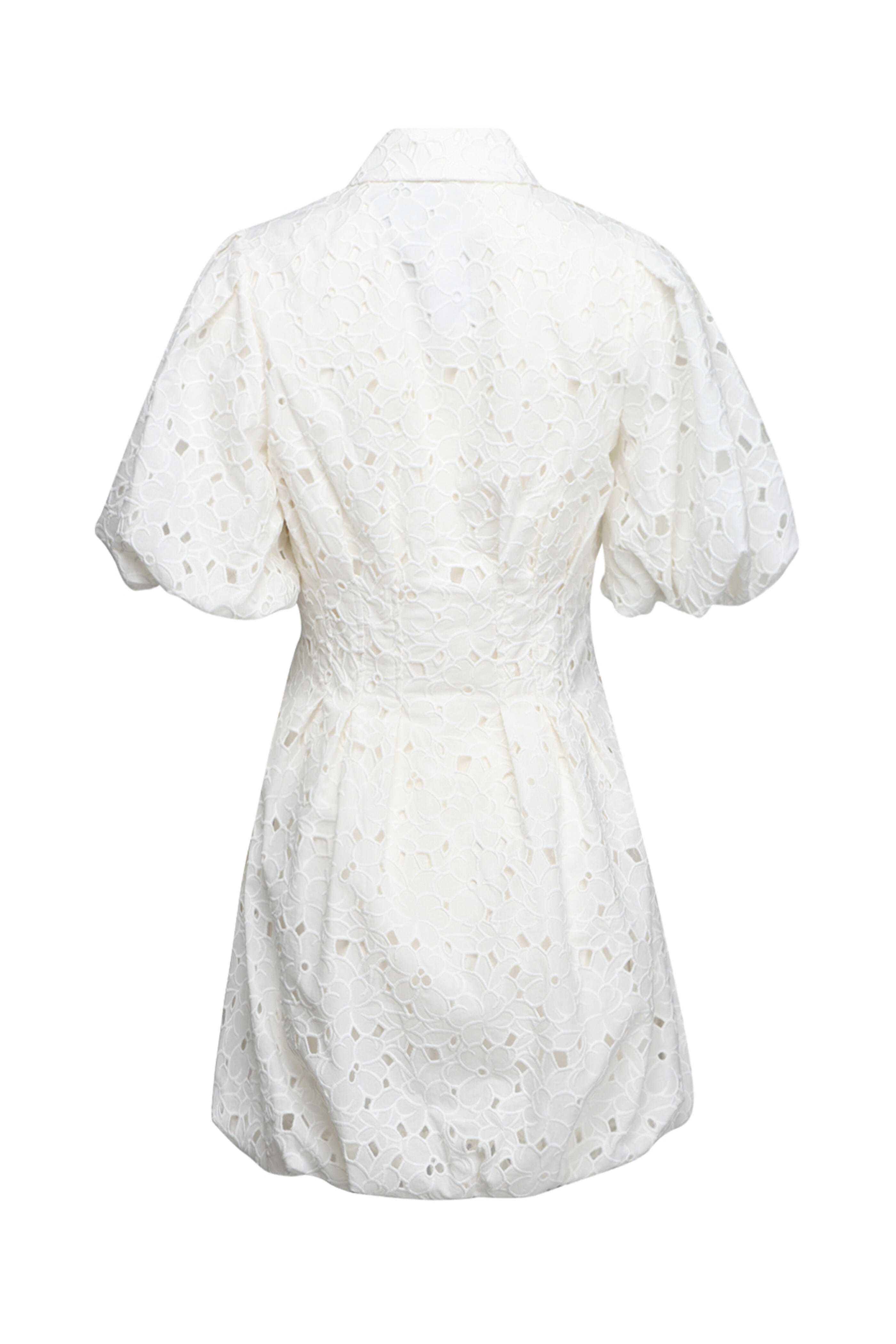 Simkhai - Cleo White Embroidered Balloon Mini Dress