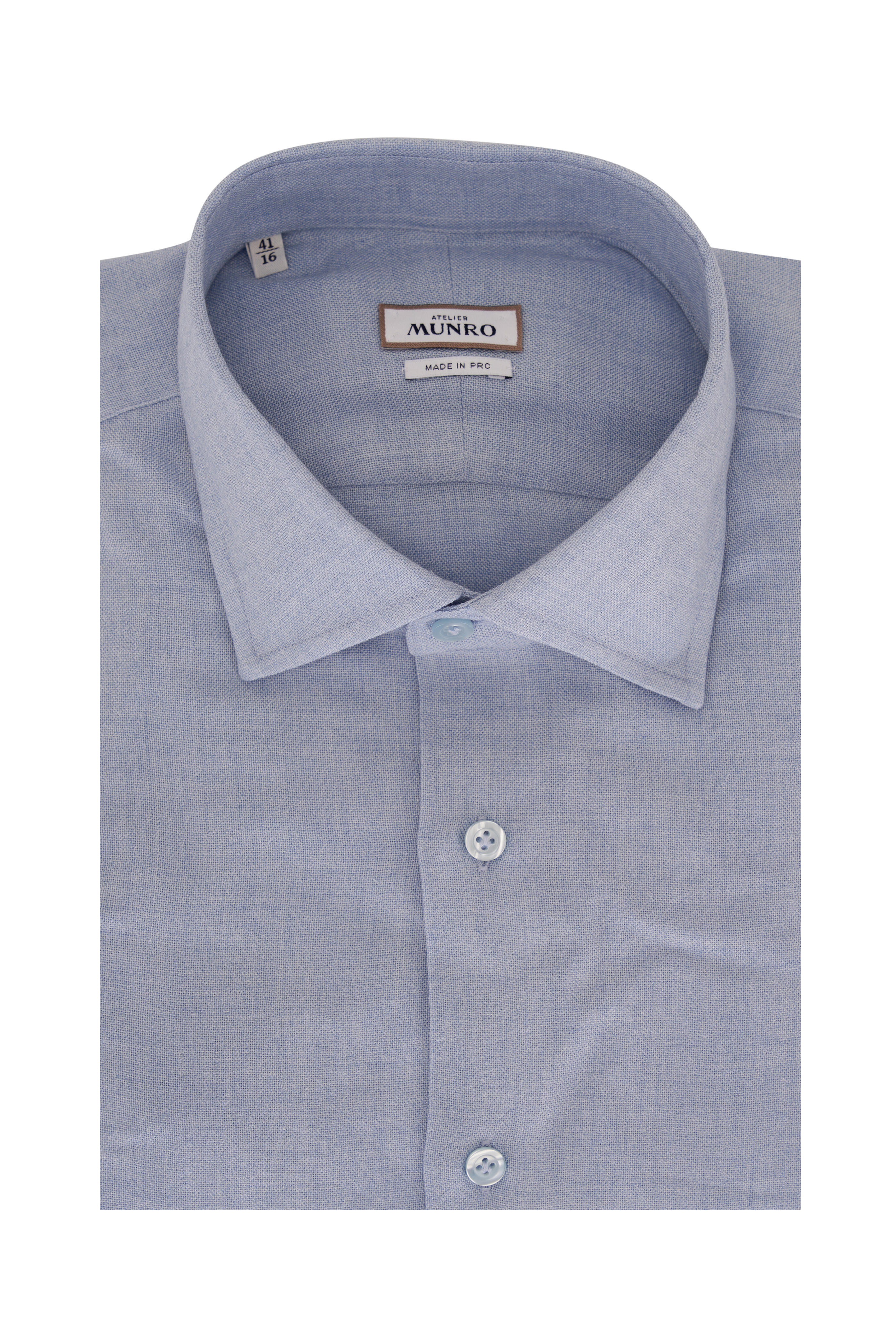 Atelier Munro - Solid Light Blue Sport Shirt | Mitchell Stores